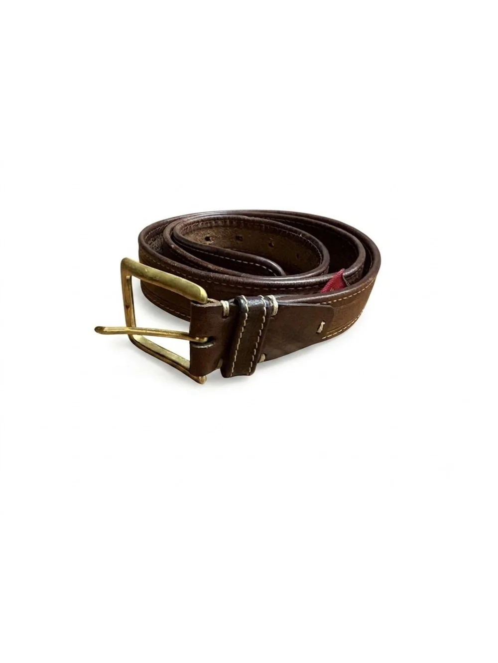Cole Haan Brown Leather Men's Belt with Gold Tone Buckle, Size 36